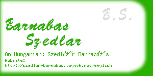 barnabas szedlar business card